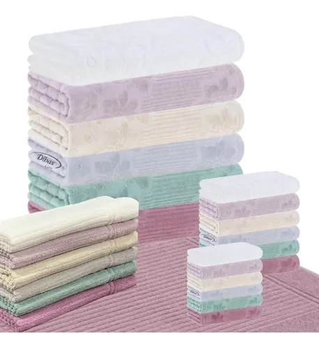 Jogo Banhão 5 Pçs Canelado Felpa Alta Absorção Buddemeyer