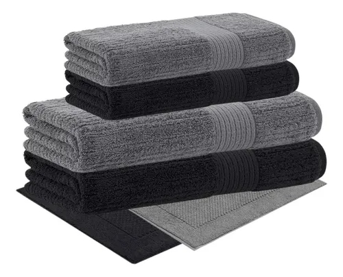 Jogo 06 Pçs Canelado 2 Banho 2 Rosto 2 Tapete Buddemeyer