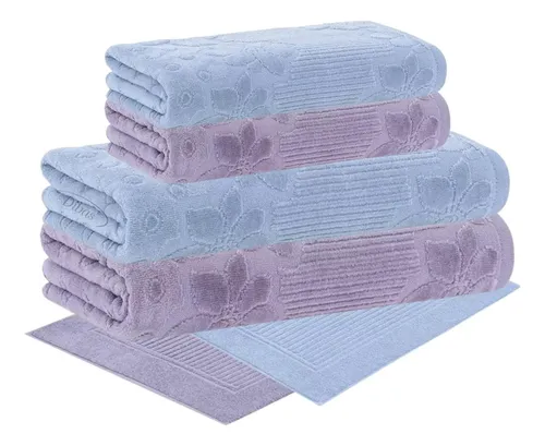 Jogo Banho Exclusivo 6 Pçs Lollipop Toalha Macia Buddemeyer